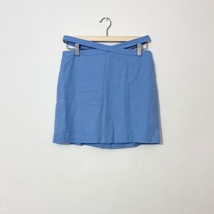 Abercrombie & Fitch strappy mini skirt in blue linen. Gently worn.